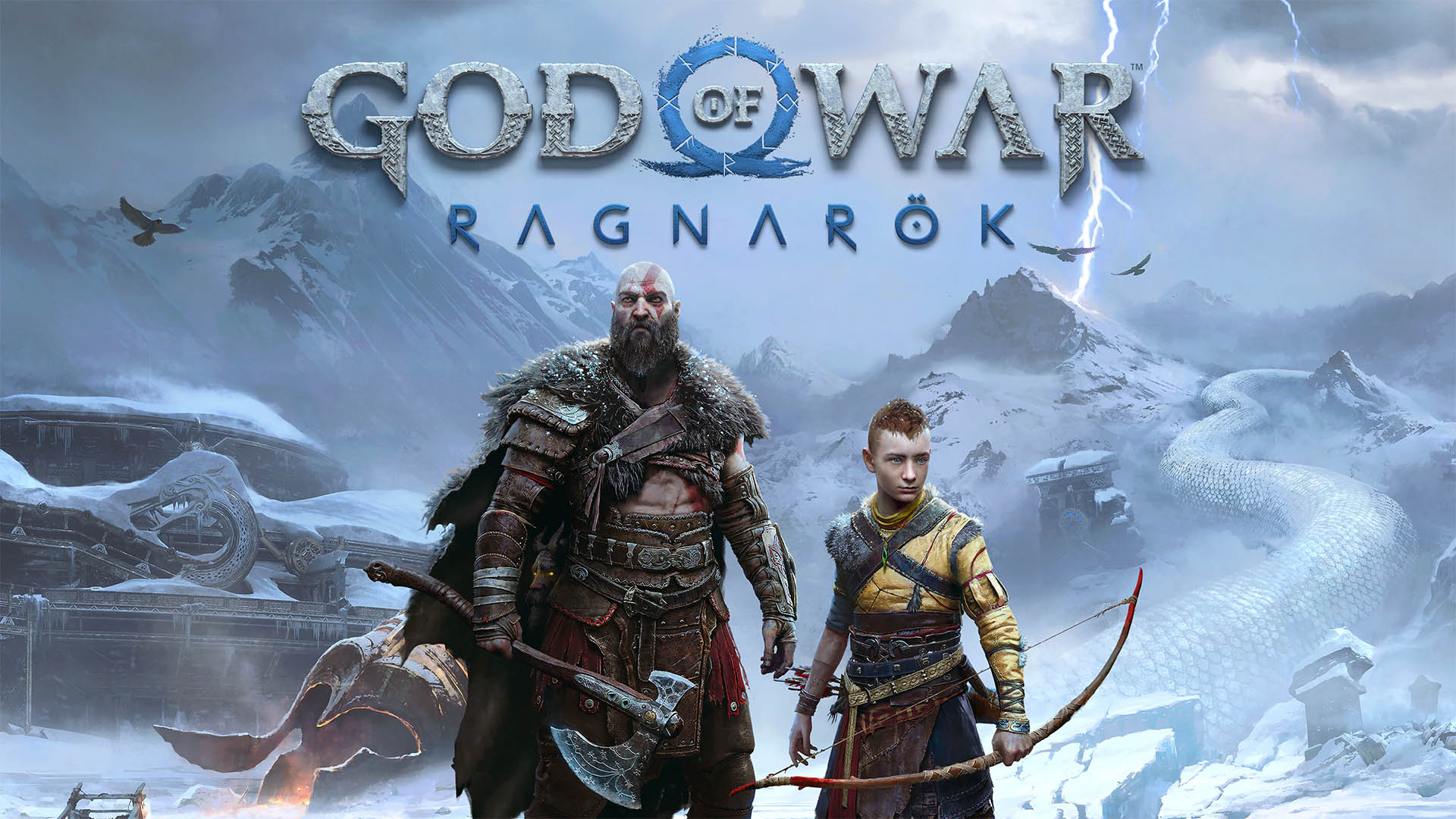 Visual de Thor em God of War Ragnarok em arte oficial divide